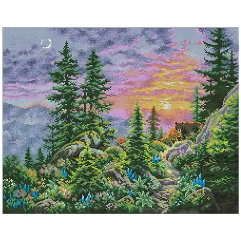 

Forest Sunset Patterns Counted Cross Stitch Sets DIY Handmade 11CT 14CT 16CT 18CT Cross Stitch Kits Embroidery Needlework Gifts