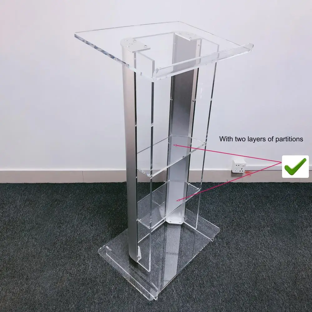 Aluminum alloy + acrylic splicing podium plexiglass oath platform wedding host podium auditorium speech teacher