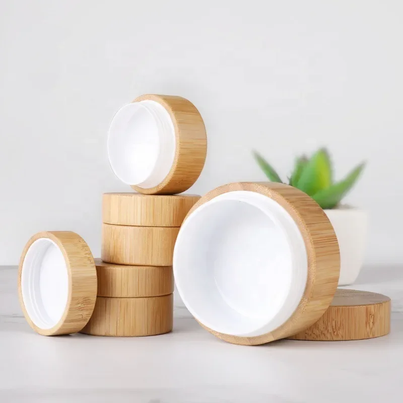 

100g 150g 200g 250g Bamboo Bottle Cream Jar Plastic Cosmetic Container Face Cream Makeup Jar Pot Refillable Bottles For Travel