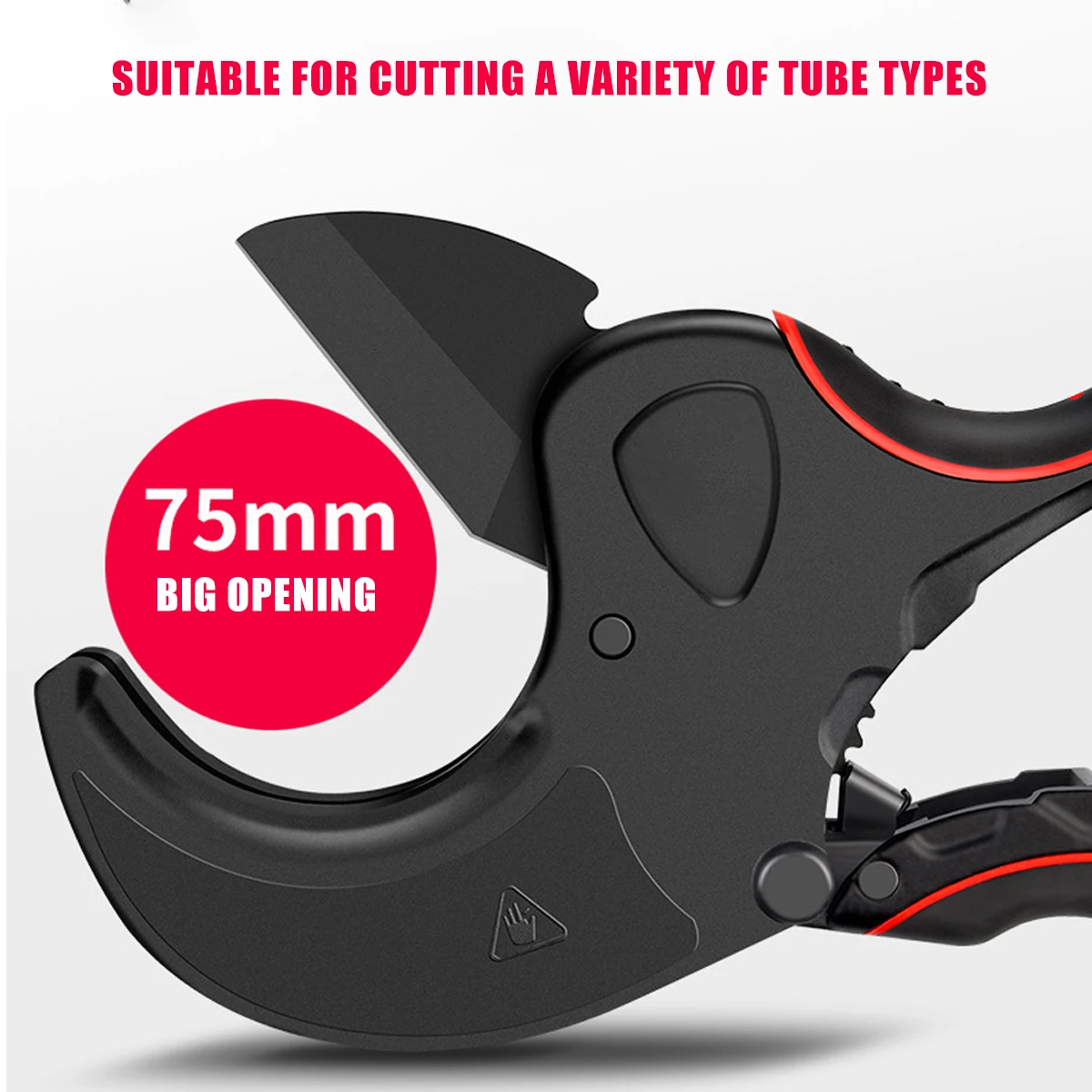 Scissors PVC Pipe Cutter Aluminum Alloy Body Ratchet Scissors Pipe Cutter PVC/PU/PP/PE Hose Cutting Hand Tools 32-75mm Opening 3