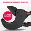Scissors PVC Pipe Cutter Aluminum Alloy Body Ratchet Scissors Pipe Cutter PVC/PU/PP/PE Hose Cutting Hand Tools 32-75mm Opening 3