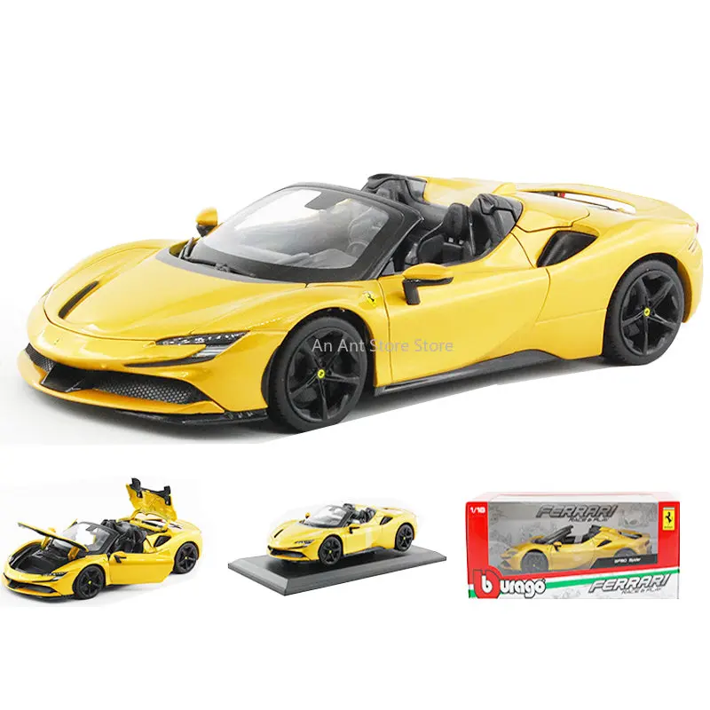 

1:18 Bburago SF90 Spider Convertible Simulation Cars Static Die-cast Car Model for Collecting Car Toys Gifts for Children Adults