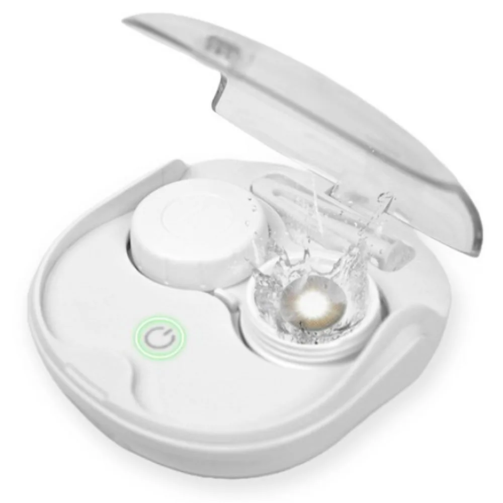 Contact Lens Cleaner Machine,Portable Ultrasonic Cleaning with USB Charger Mirror Tweezers Remover Replaceable Contact Lens Case