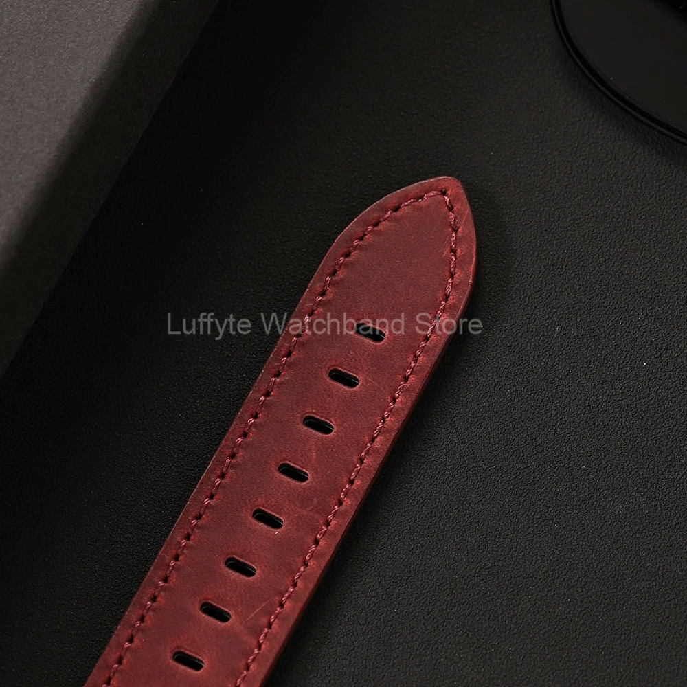 Crazy Horse Leather Watch Strap - Vintage Black, Blue, or Brown Watchband