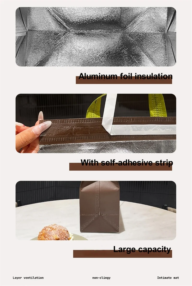 Brown Insulated Tote Bags 🥡 – Reusable Non-Woven Food Delivery Pouches for Hot and Cold... - SKU ITB01015 - UGI Packa...