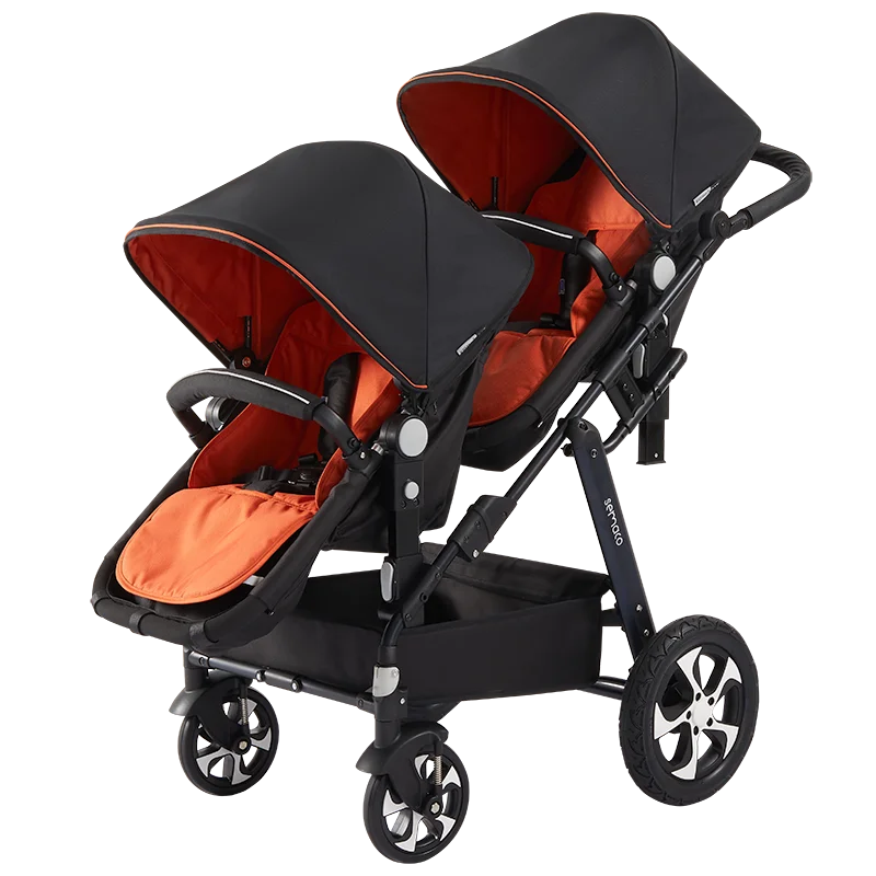 New twin stroller baby stroller folding stroller Twins baby carriage Double Seat stroller travel pushchair high landscape baby stroller