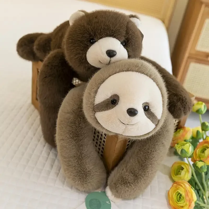 30-65cm Kawaii High Quality Forest Animal Plush Pillow Soft Long Arms Red Raccoon Dinosaur Bear Sloth Koala Plush Toy Home Decor