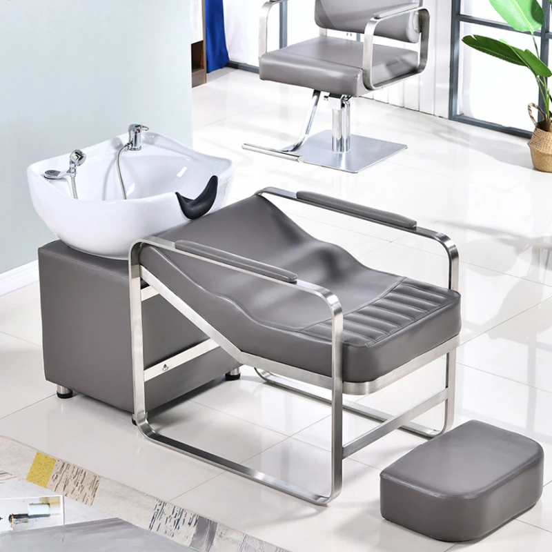 Recliner Stainless Shampoo Chairs Simplicity Modern Speciality Reception Lash Chair Makeup Spa Silla Barberia Furniture HD50XF