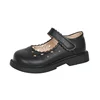 Girls Sweet Leather Shoes 2025 Spring Autumn Fashion Kids Mary Janes with Cut-outs Heart Princess Children Dress Shoes Soft Chic 5