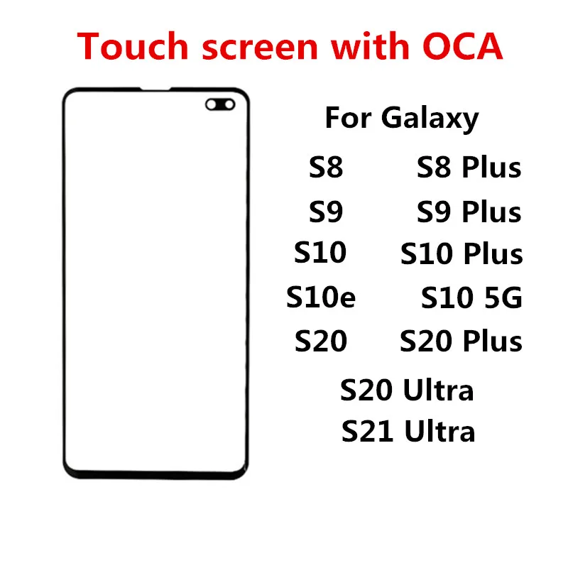 Schermo Esterno Per Samsung Galaxy S21 Ultra S10 5G S20 Plus S8 Plus S9 Pannello Frontale Touch Display Lcd Riparazione Sostituzione Parti + Oca