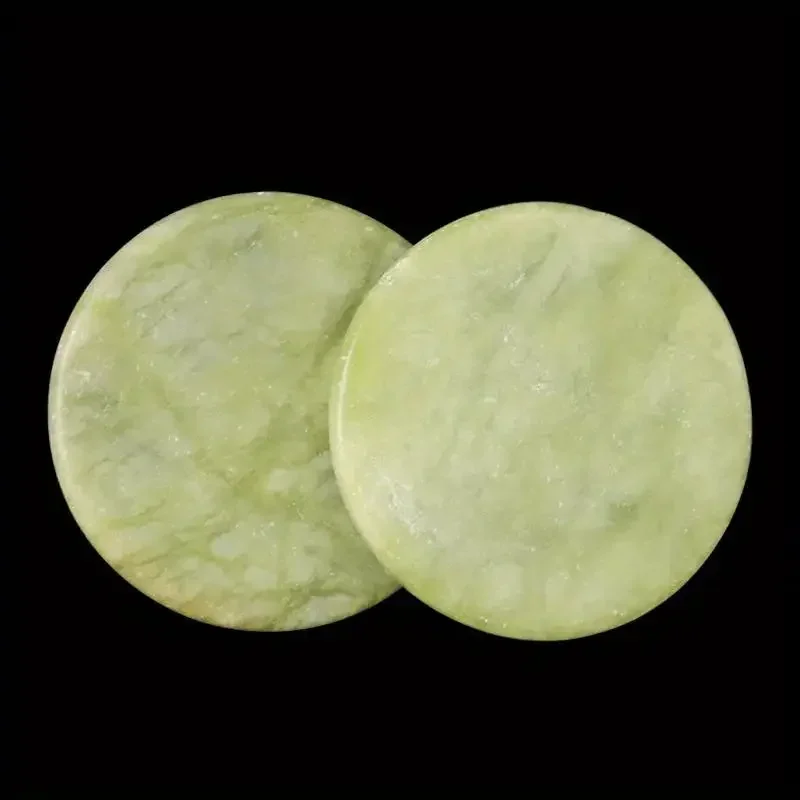 2pcs Natural Jade Eye Patches Face Beauty Skincare Massager Cooling Hot Therapy Eye Massage Stone Anti Wrinkle Puffiness Tool