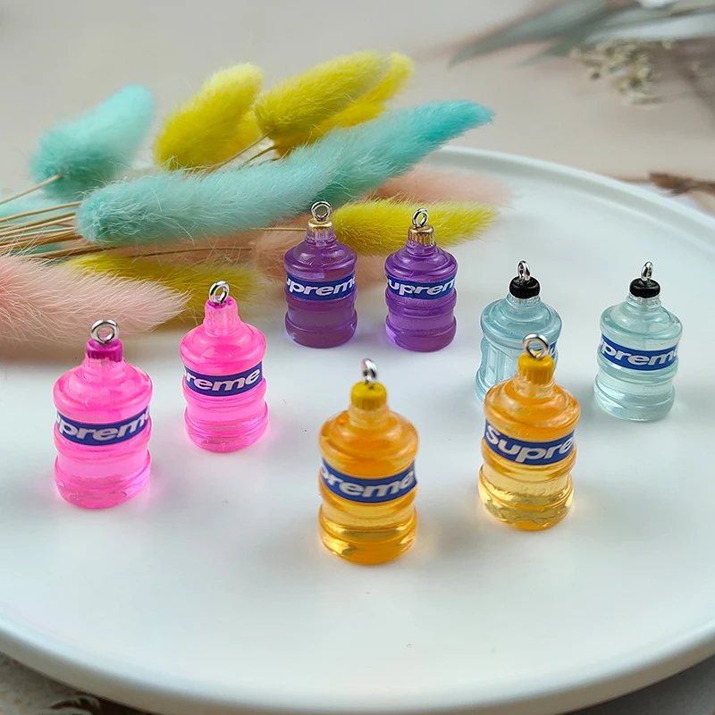 

ApeUr 10pcs/pack 3D Large mineral water bucket bottleDrink Resin Beer Charms Earring Keychain Jewelry Making
