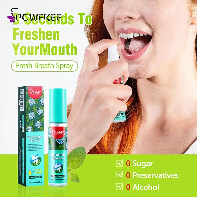 

20ML Oral Fresh Spray Breath Freshener Mint Flavor Female Male Portable Kissing Mouth Spray Persistent Fragrance Deodorant Date