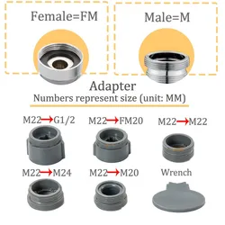 Adjustable 360° Rotary Kitchen Faucet Aerator with Splash-Proof Spray Head (Adaptor Kit)