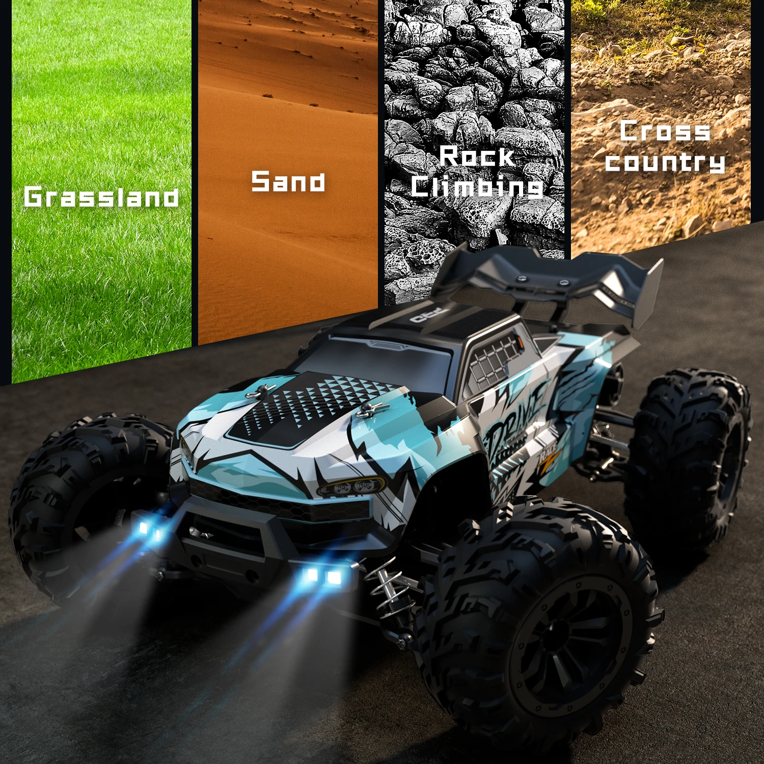 SCY-16101Pro / 16102 Pro 1:16 70KM/H High Speed RC Car with LED 2.4G Brushless 4WD Remote Control Car Off Road 4x4 Toys for Boys 4