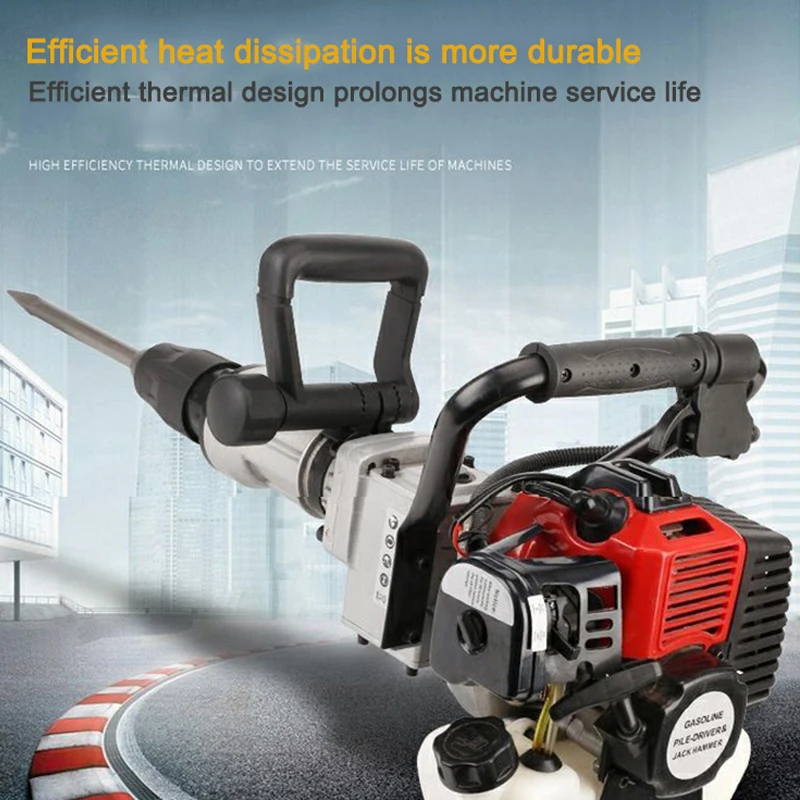 Multifunctional Gasoline Engine 32.6 CC 2-Stroke Pile Driver Machine  T-Bar Digging Trees And Drilling Soil Farm Gardening Tools 3