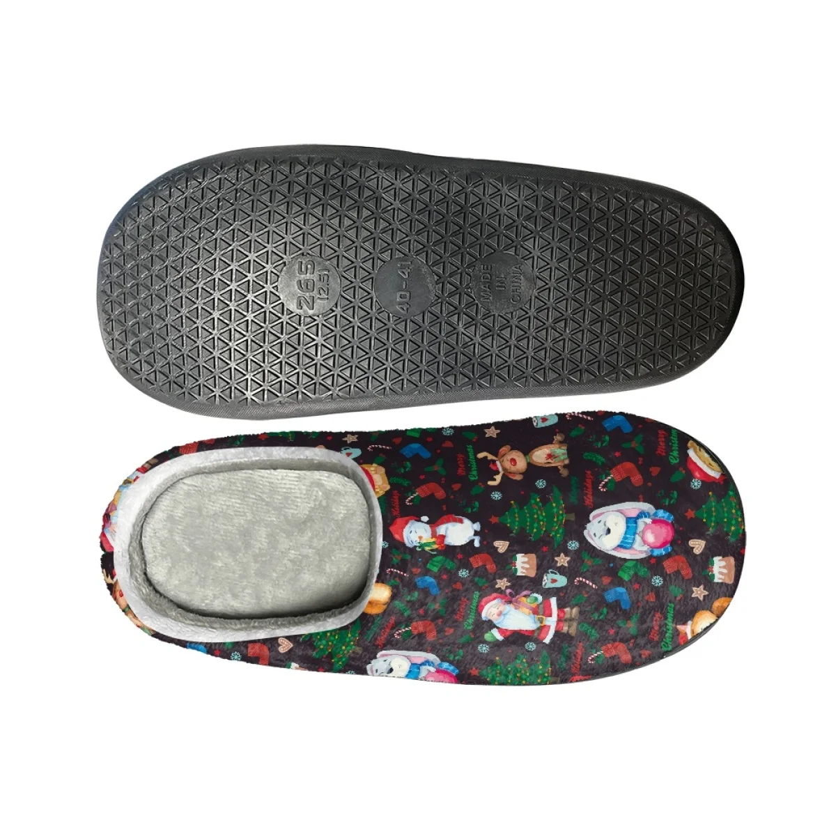 Christmas Print Casual Women Slippers Dropshipping Comfort Home Flats Cotton Slippers Autumn Winter Warm Couple Home Footwear