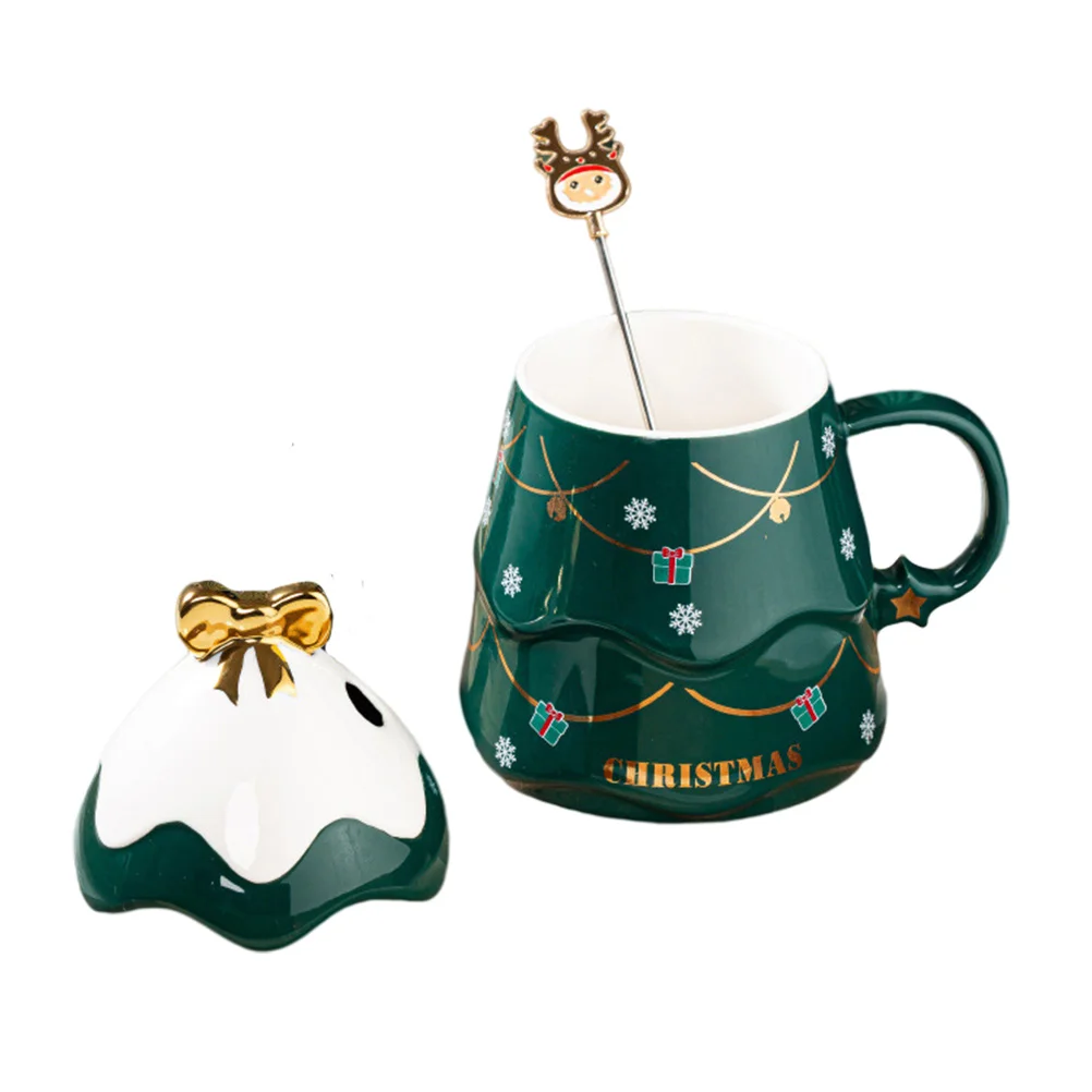 

1 Set Christmas Ceramic Mug Adorable Coffee Cup Xmas Tree Design Water Mug