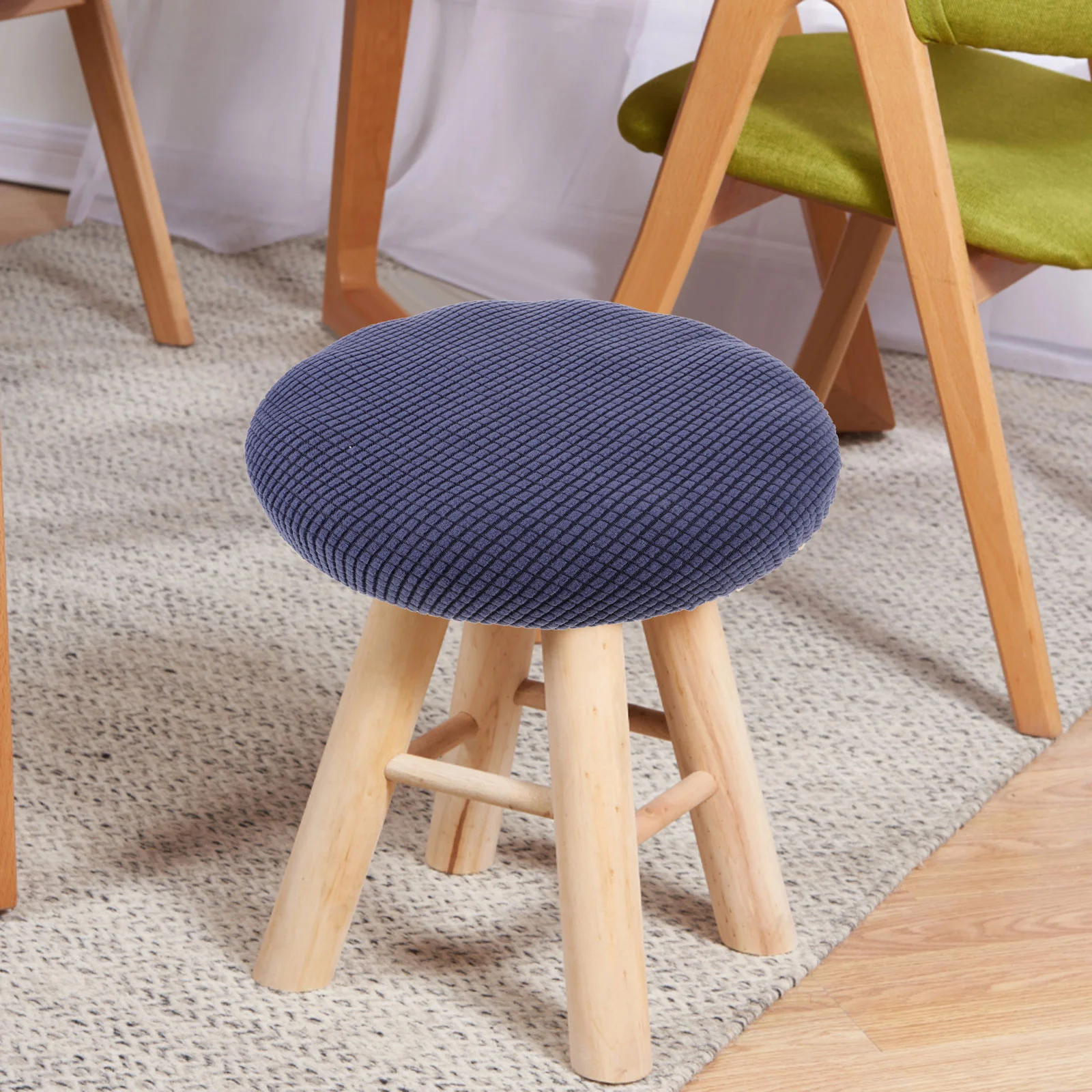 

Round Stool Covers Washable Seat Cover Bar Stool Covers Stool Black Recliner Lounge Chair Slipcover Elastic Bands Bar Wooden