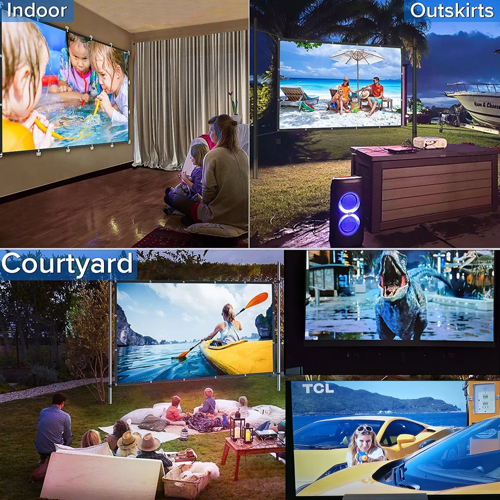 Projector Screen 16:9 Foldable 100 120 133 150 Inch HD for Home Outdoor projector screen,projection screen