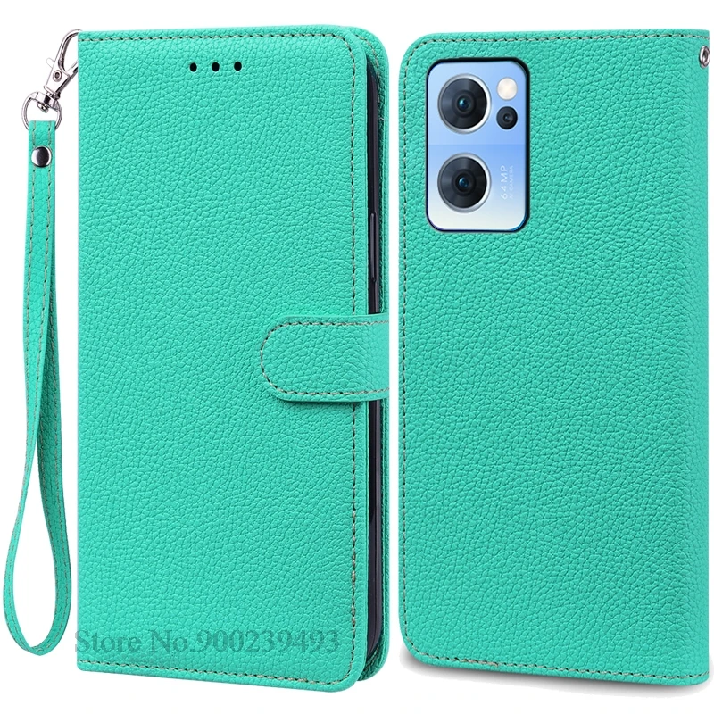 Premium Soft Silicon Wallet Leather Flip Case for OPPO Reno7 - Durable and Stylish Protection