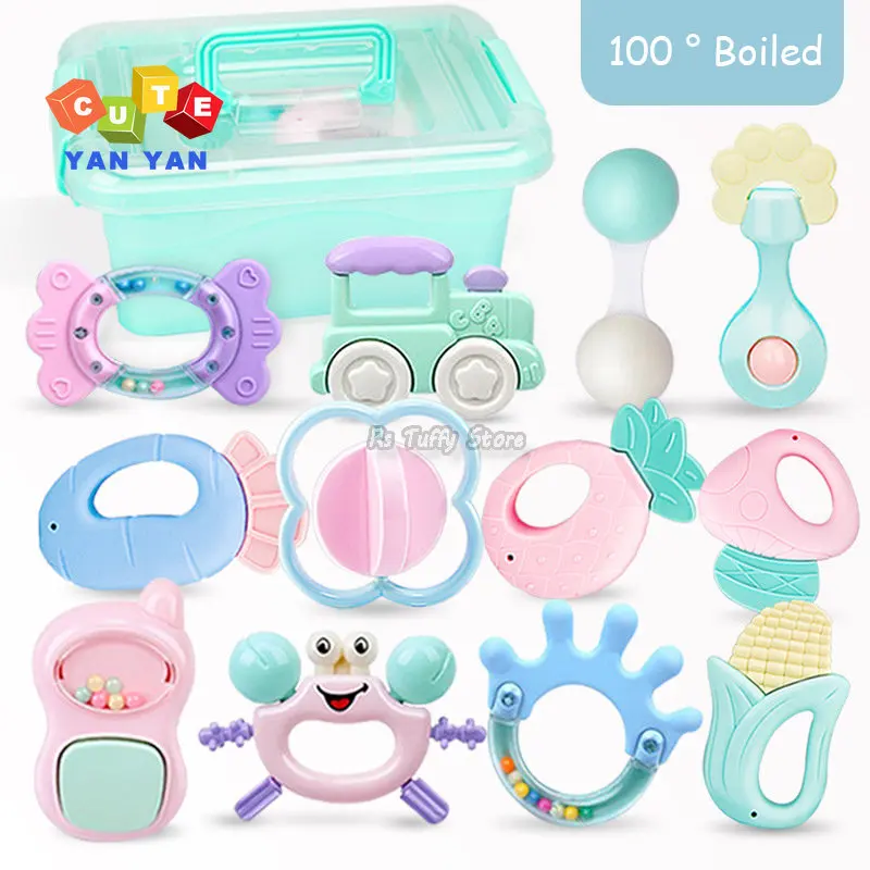 속싸개 및 휴대 딸랑이 0-12 개월 소프트 벨 Teethers 손 흔들어 용 침대 모바일 링 교육 장난감 어린이 세트 선물 게임