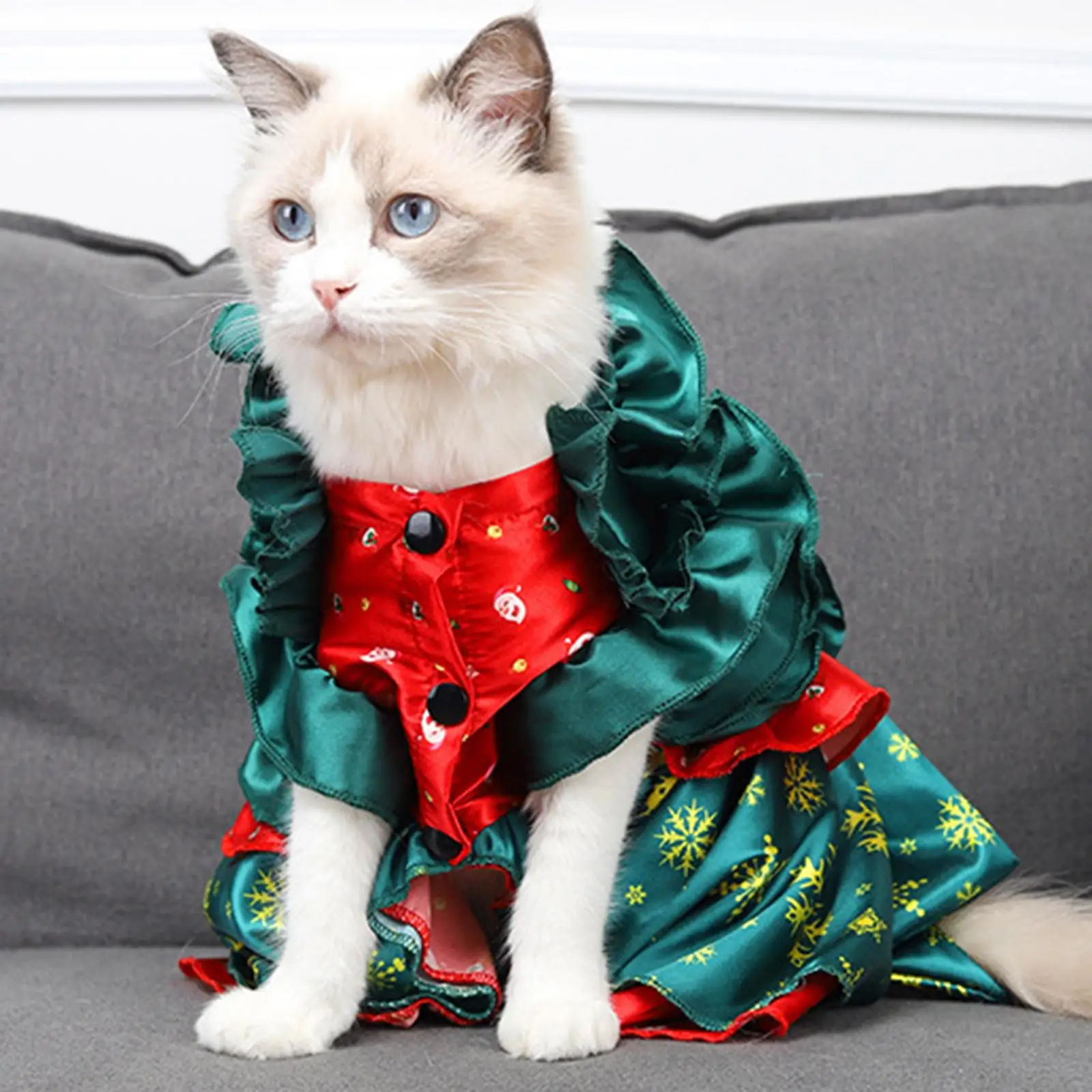 Dog Cat Christmas Costume Pet Hoodie Party Holiday Decoration Cosplay Dress Comfort with Big Bowknot Party Dress up Clothes