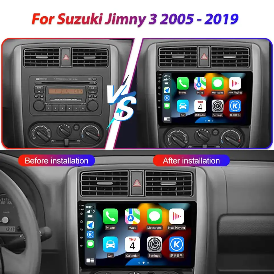 Autoradio Android 12 Per Suzuki Jimny 3 - Schermo 9 Pollici Con GPS, CarPlay E Bluetooth