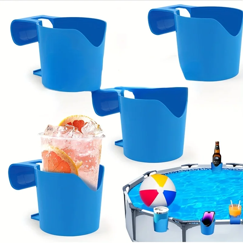 Poolside Cup Holders for Above Ground Swimming Pools Pool Cup Holder for Refreshing Drinks Bottle Round Top Bar Easy to Use