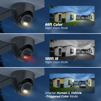 ANNKE 3K IR Network Camera Built-in mic Double Light Security Cameras H.265+ 5MP Support PoE DC12V IP Camera Indoor Outdoor 1PC 3