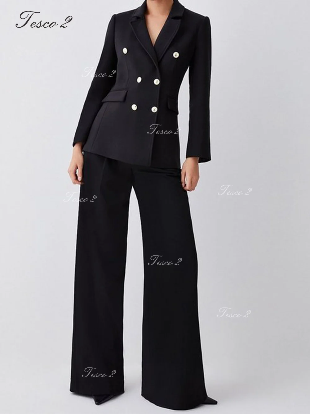 Fashion Slim Fit Women Suit 2 Pieces Pantsuit Business Office Bespoke Suit For Women Double Breasted Peak Lapel For Spring