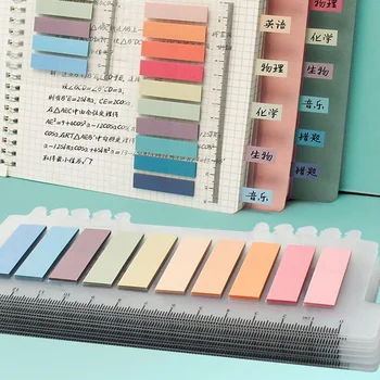 200Sheets Sticky Notes Memo Pad with Ruler Highlighter Marker Page Flags To Do List Index Tab Transparent Posted It Stationary 1