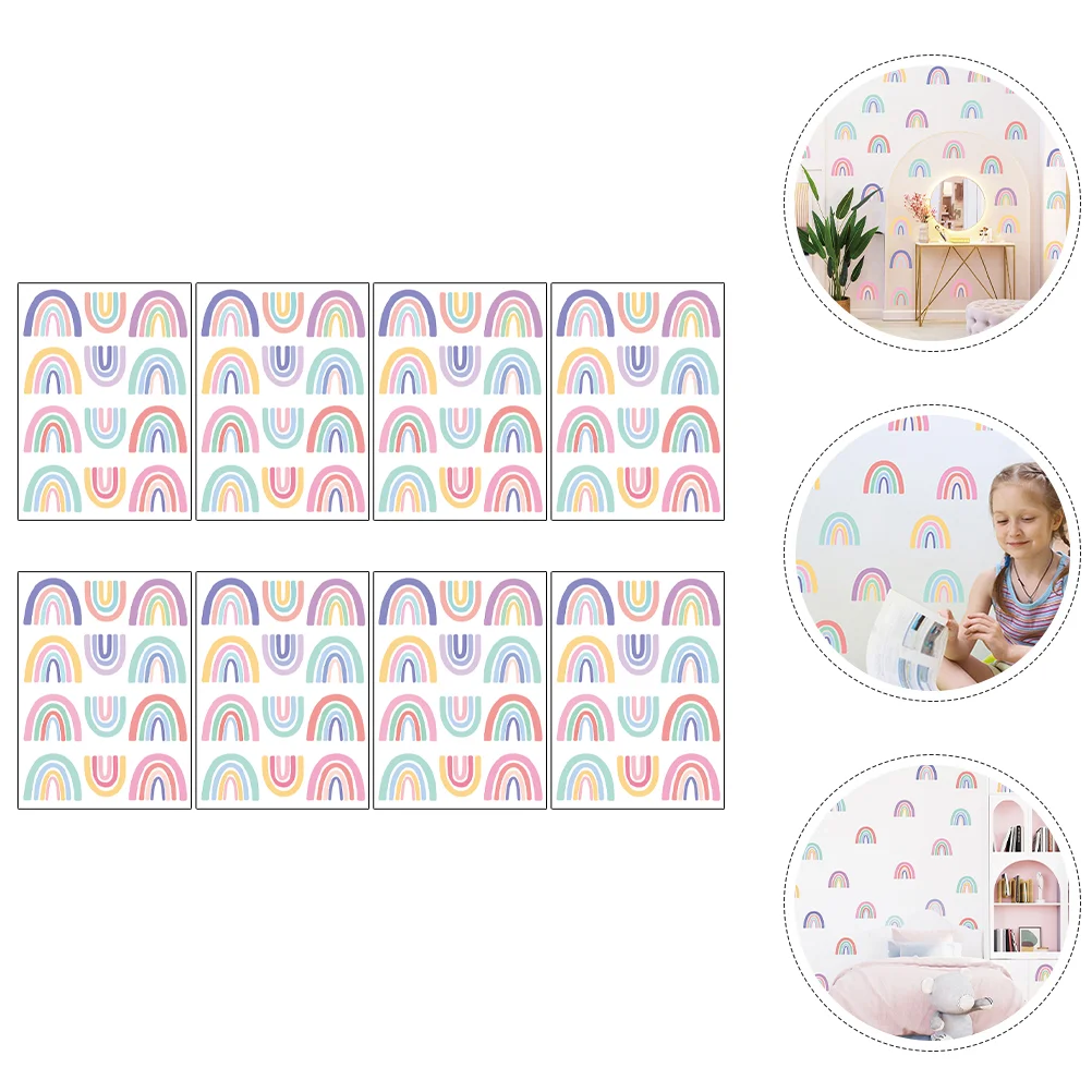 

Rainbow Wall Sticker Decals for Girl Room Wallpaper Peel and Decor Girls Bedroom