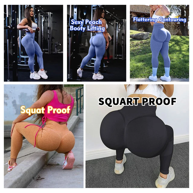 Workout Scrunch Butt Leggings for Women - High Waisted, Squat Proof,  Seamless Lifting Compression