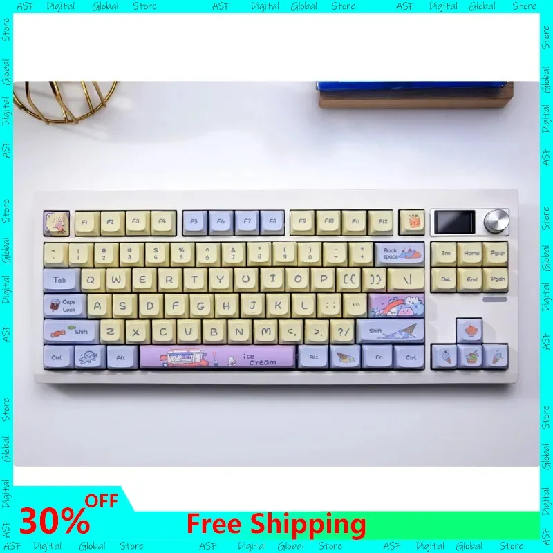 

New GMK87 Wireless Three-mode Hot-swappable Mechanical Keyboard RGB Lighting Effect Gasket Structure Supports Customization