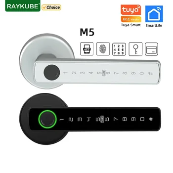 M5 Tuya BLE Fingerprint Door Lock Digital Electronic Lock with Password/Key/IC Card/ Smartlife/ Tuya APP Unlock 1
