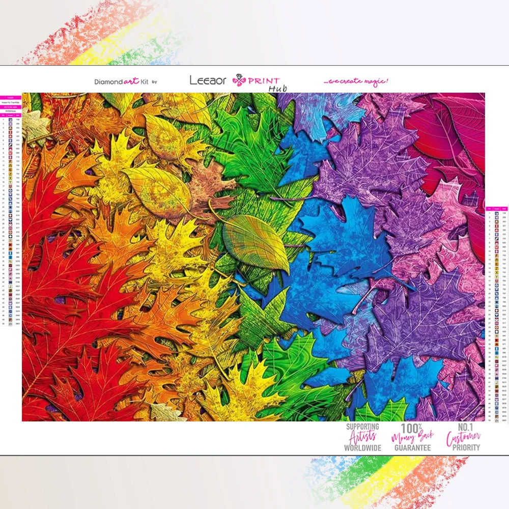 

Алмазная живопись с цветочным пейзажем, красочный кленовый лист, полная Алмазная мозаика 5d, «сделай сам», вышивка крестиком, наборы для домашнего декора, подарок