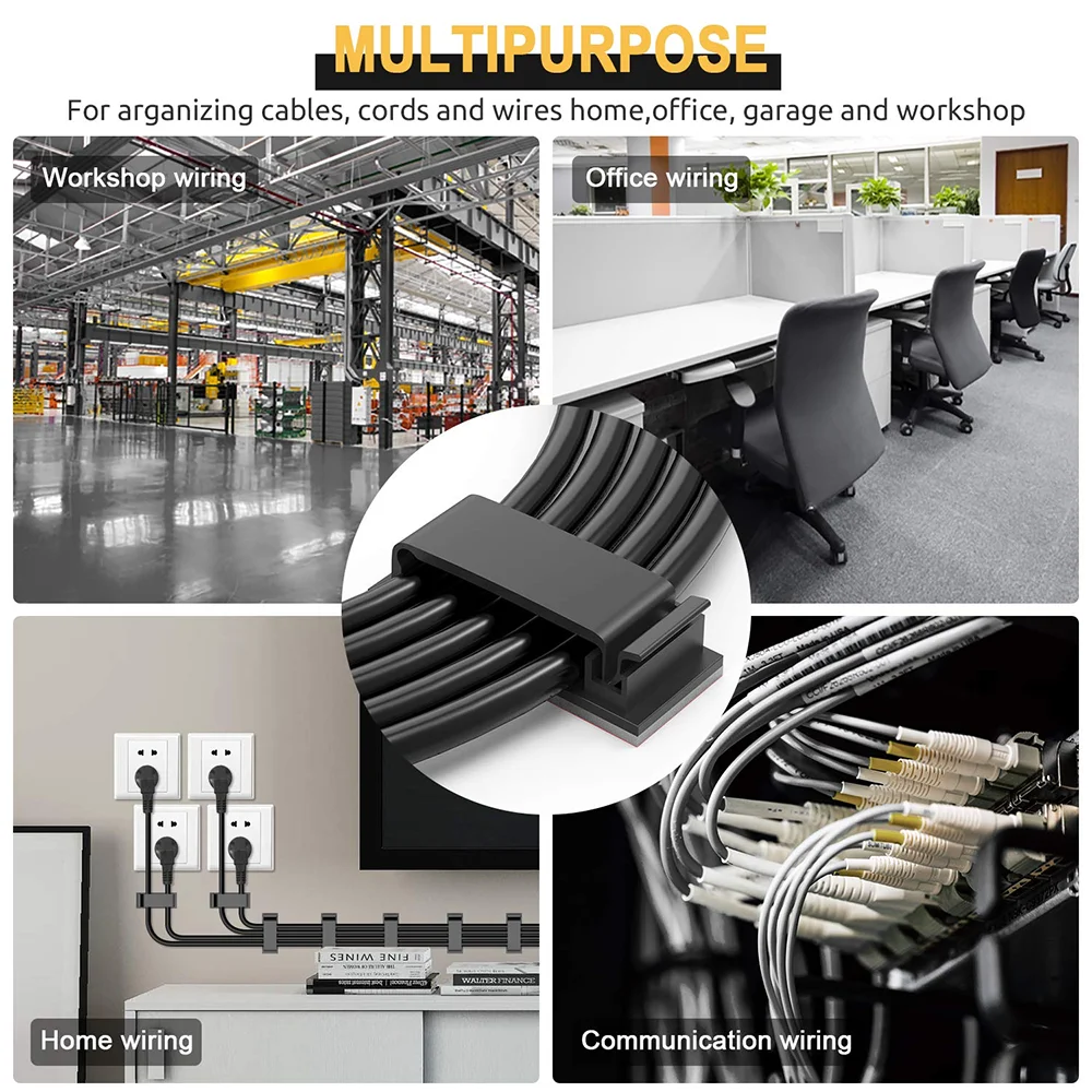 10/20/50Pcs Cable Organizer Self Adhesive Cable Clips USB Management Clamp Car Home Wall Cord Holder Charging Wire Winder cable organizer cable clip cable clamp