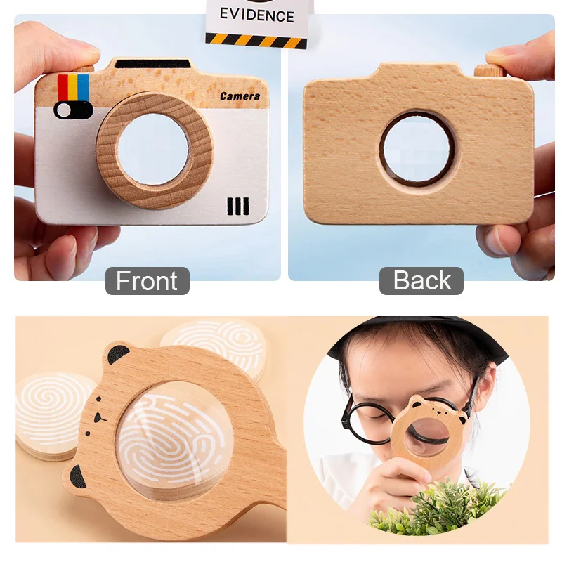 Wooden Toy Detecvtive Pretend Play Game Kids Role Play Houseplay Toy Educational Early Learning Wooden Logic Training Game
