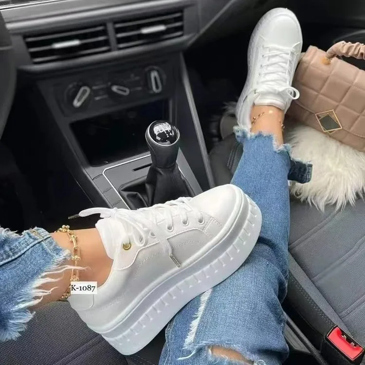 Women Super light Sneakers Tenis Feminino Women Wedge Breathable Running Mesh Lace -up Zapatillas Mujer Casual Shoes Woman 189
