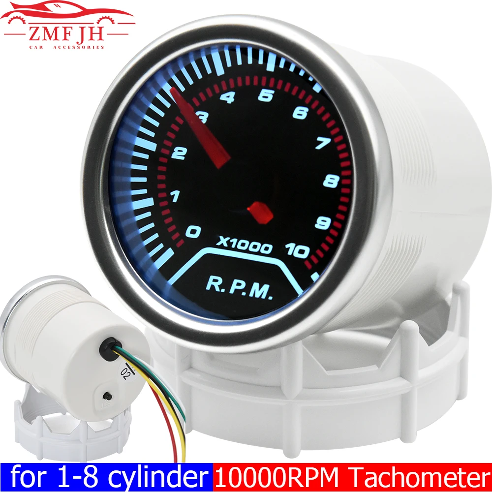 0-1000RPM Tachometer Pointer Smoked Face 2" 52mm Auto Car Gauge RPM Tacho Meter for 1-8 Cylinder Gasoline Car 12V Gauge Holder tachometer gauge engine tachometer tachometer meter