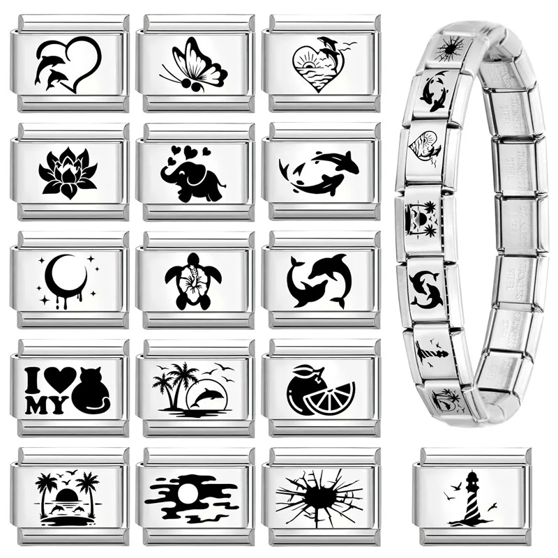 DIY Engraving Charm Bracelet Stainless Steel