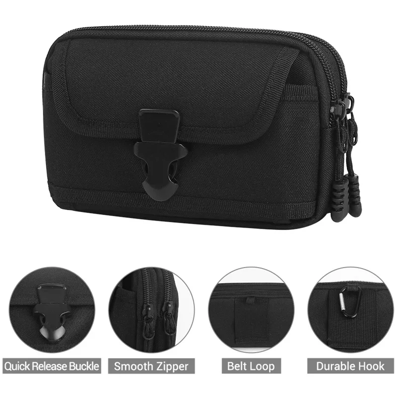 Tactical Waist Pouch EDC Molle Waist Bag Belt Phone Pouch Holster Purse Carrying Pouch for Smartphone Tools поясная сумка 1000d tactical molle pouch outdoor mobile phone pouch waist bag edc tool accessories bag vest pack cell phone holder