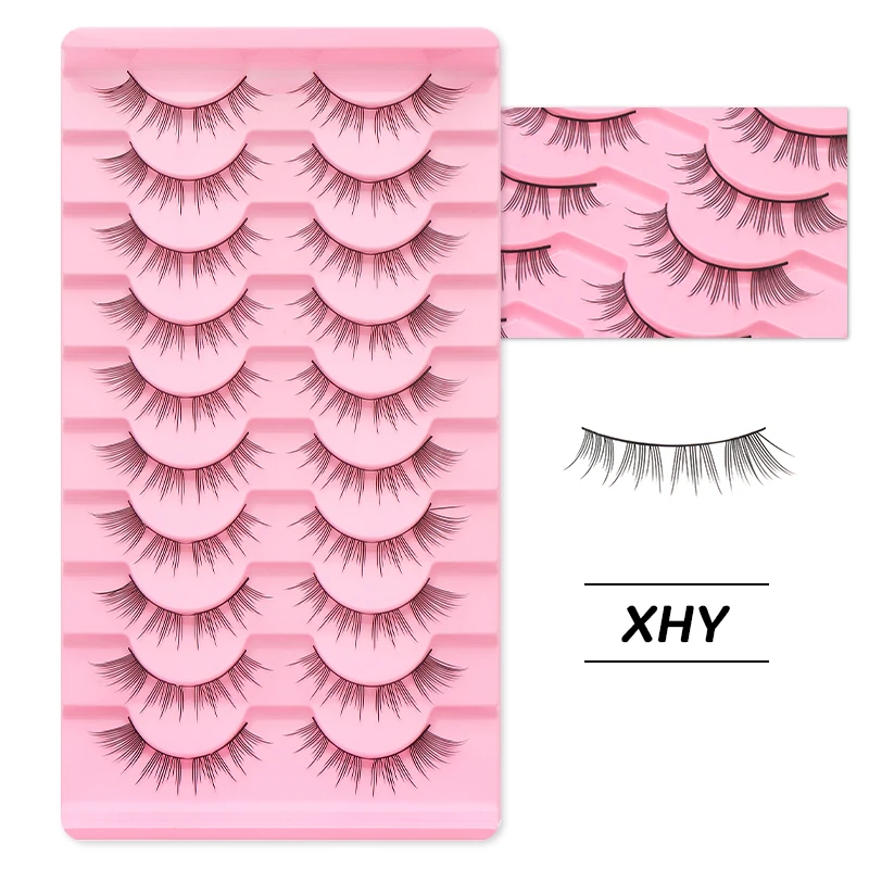 DINGSEN 10 Paar natürliche Streifenwimpern Cosplay Wimpernhülse falsche Wimpern Frau Manga gefälschte Wimpern Anime Wimpern Zubehör – Detail 16