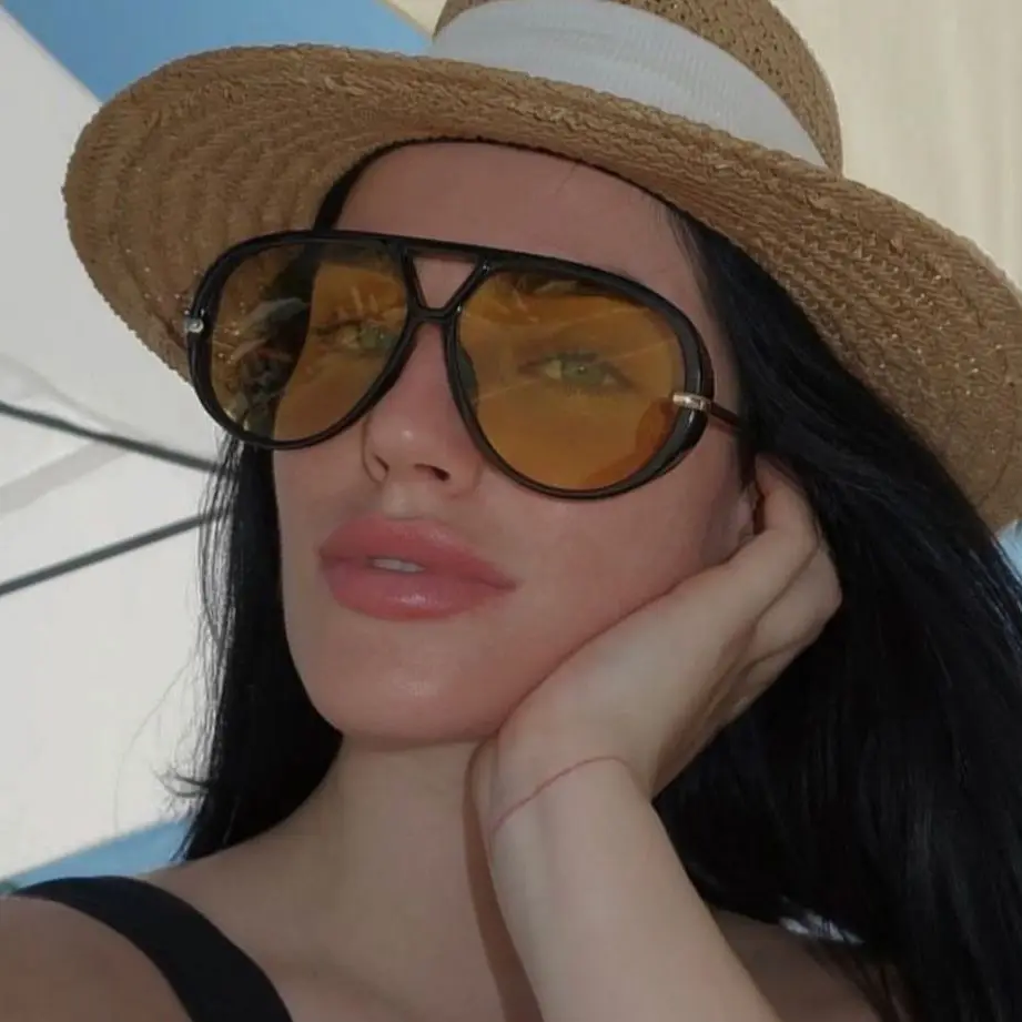 Women's Luxury Oversized Gradient Pilot Sunglasses - Trendy Double Bridge Design