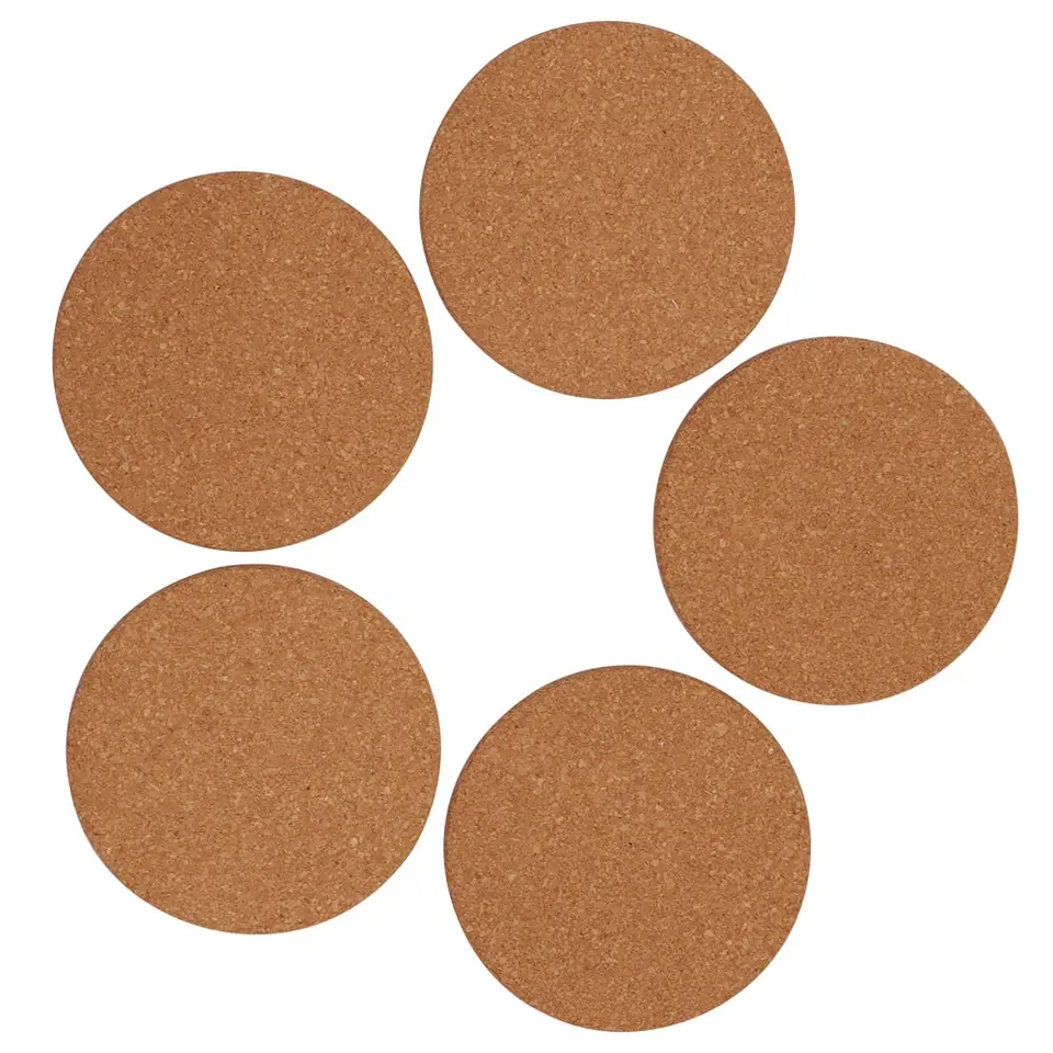 Natural Cork Coasters Set of 10 for Drinks