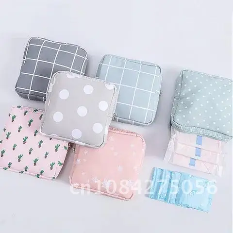 

Women Girl Sanitary Pad Organizer Holder Napkin Towel Makeup Travel Bags Storage Case Pouch Diaper Purse Cosmetic Zipper 1PCS