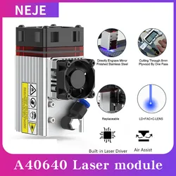 NEJE A40640/E80 High Power Laser Module with Air Assist Metal Nozzle TTL Laser Head for CNC Engraving Cutting Machine DIY