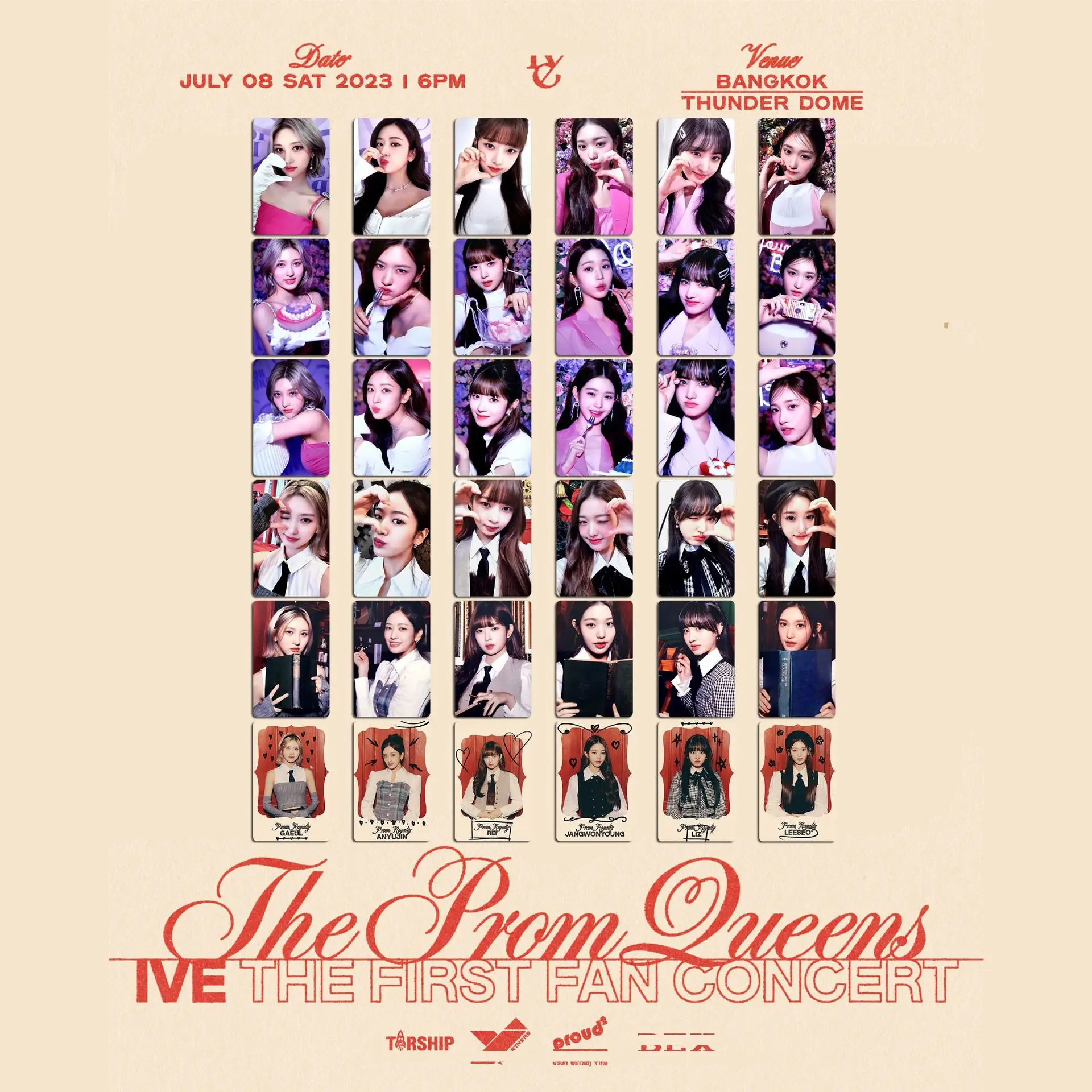 

KPOP IVE The Prom Queens Photocards WonYoung LIZ YuJin 1st Concert Two-Sided Bright Film LOMO Cards DIVE Fans Collections