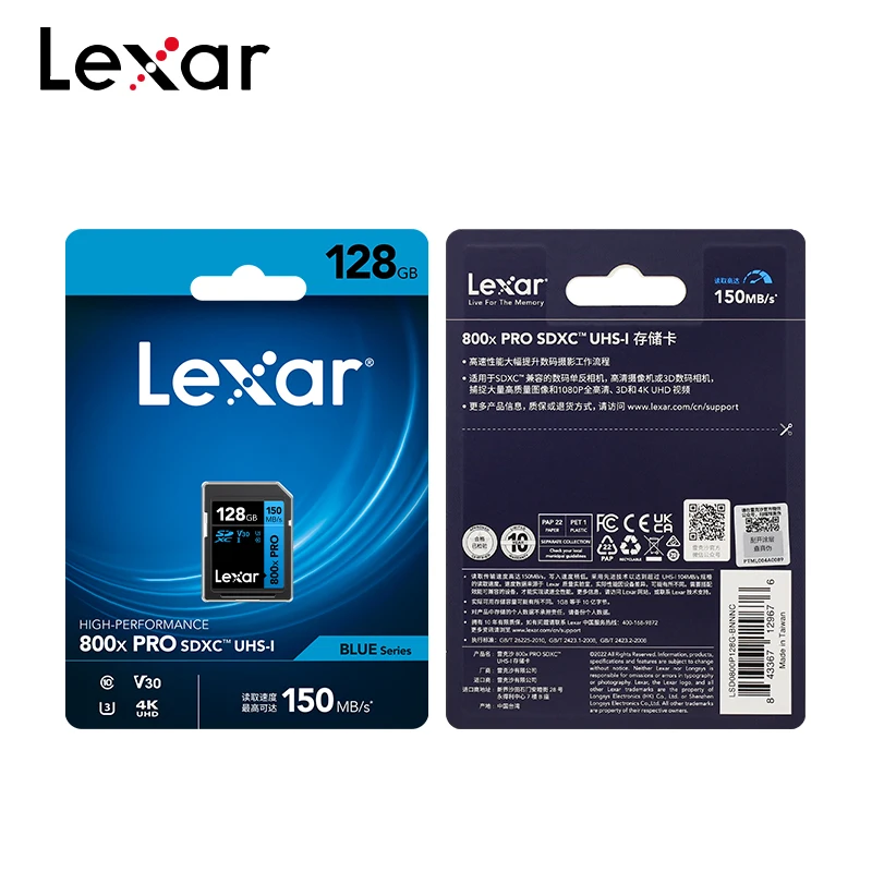 Lexar ī޶   ÷ ޸ ī, 800x PRO SD ī, ִ 150 MB/s V30 U3 UHS-I, 4K UHD, 32GB, 64GB, 128GB, 256GB